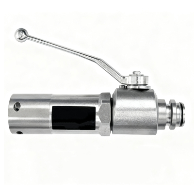 Main line filter with ball (shut-off) valve